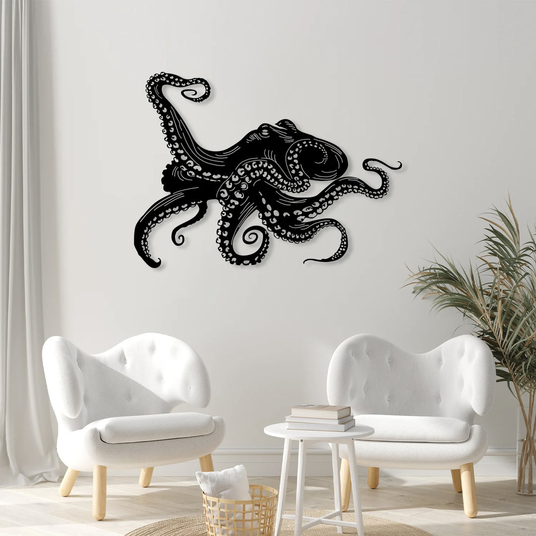 Large Metal Octopus Wall Art