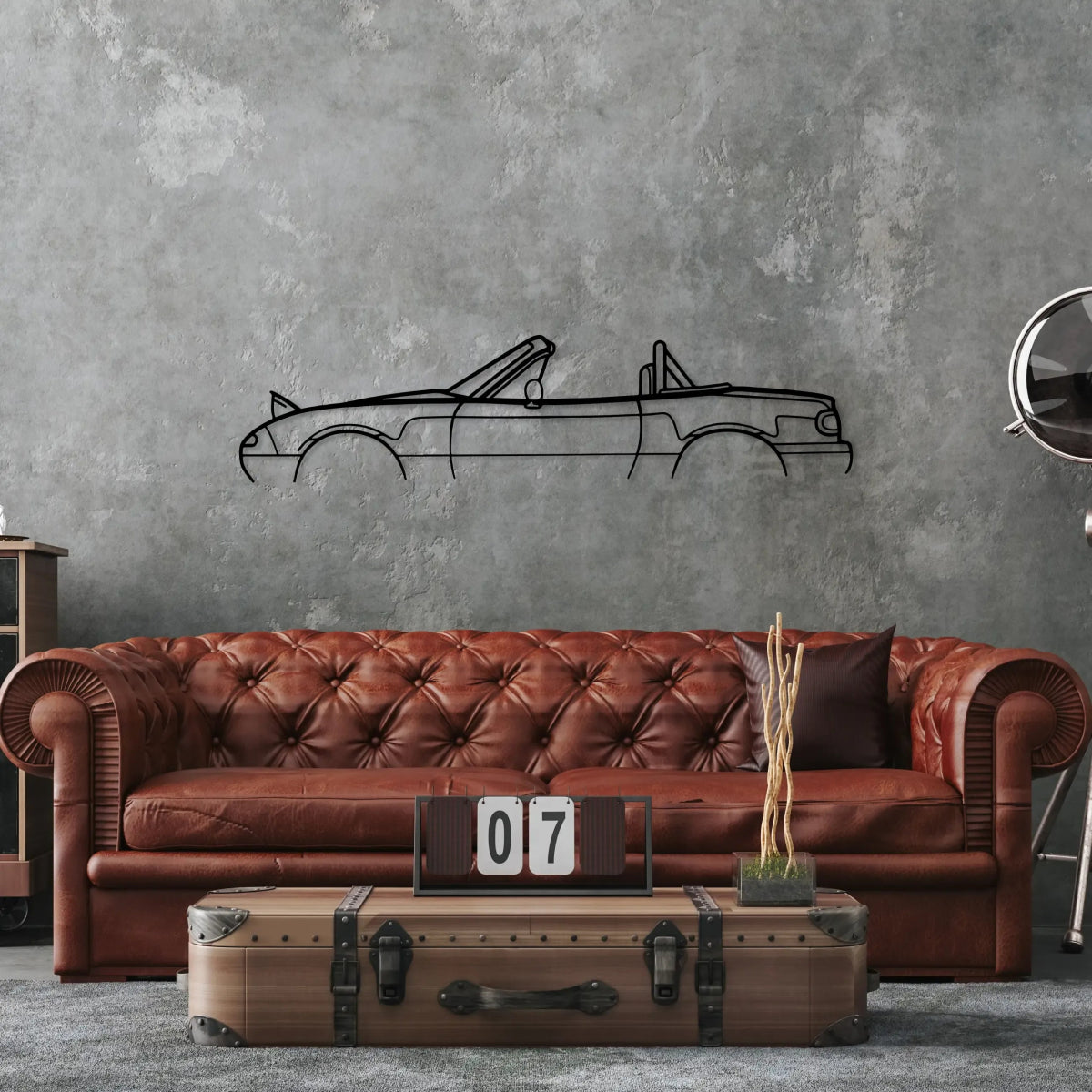 Miata MX 5 NA Roll Bar 1994 Car Silhouette Wall Art - BrossHome Metal Wall Art