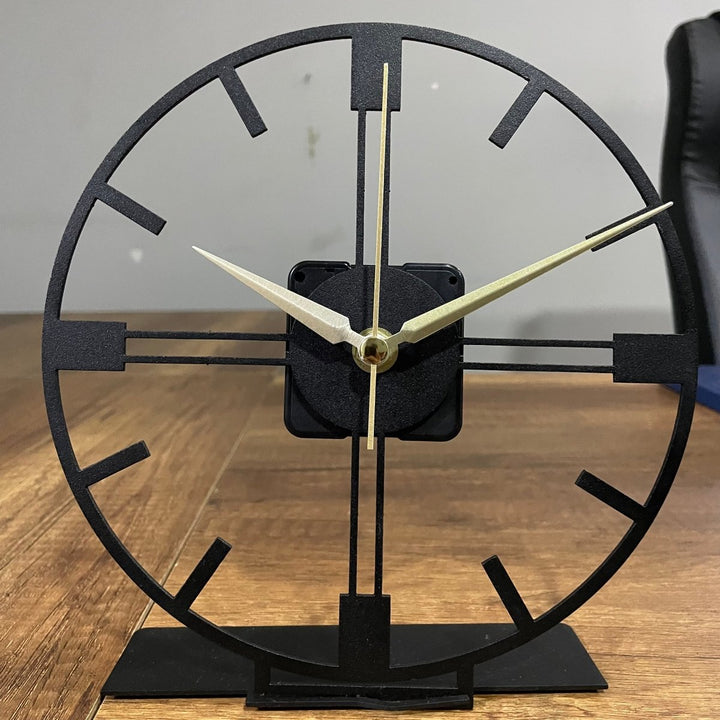 Minimal Large Black Tabletop Clock - BrossHome Metal Wall Art