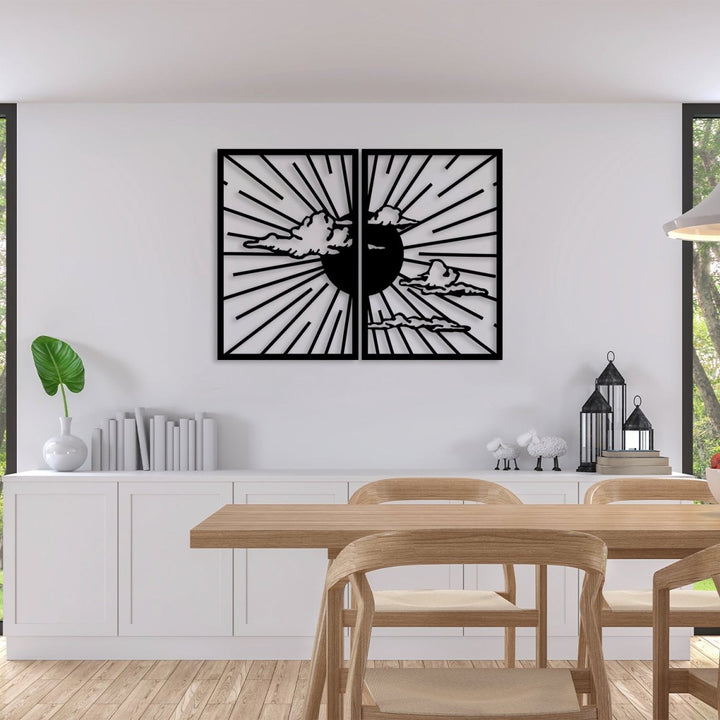 Minimalist Sunshine Metal Wall Art (Set of 2) - BrossHome Metal Wall Art