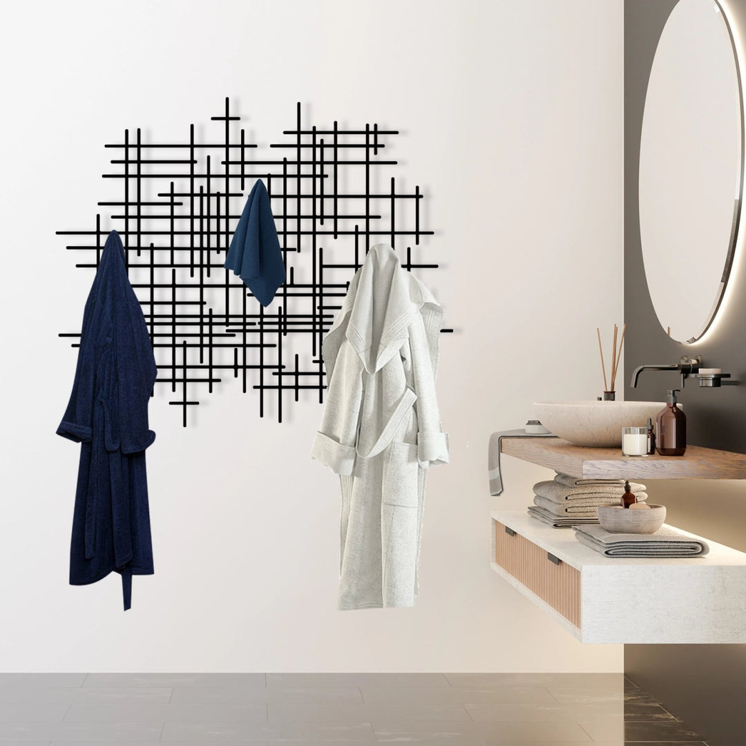 Modern Abstract Coat Rack - BrossHome Metal Wall Art