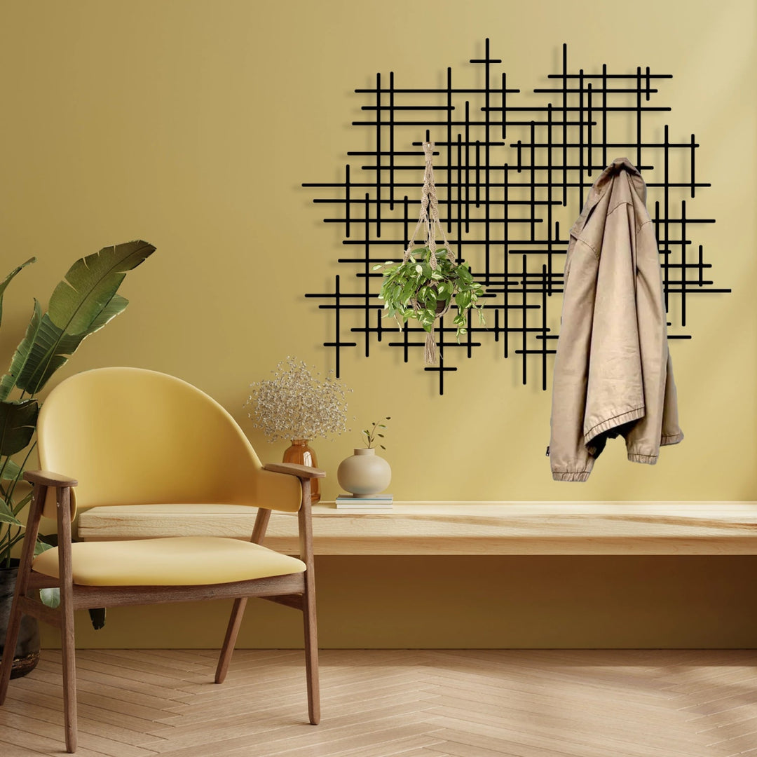 Modern Abstract Coat Rack - BrossHome Metal Wall Art