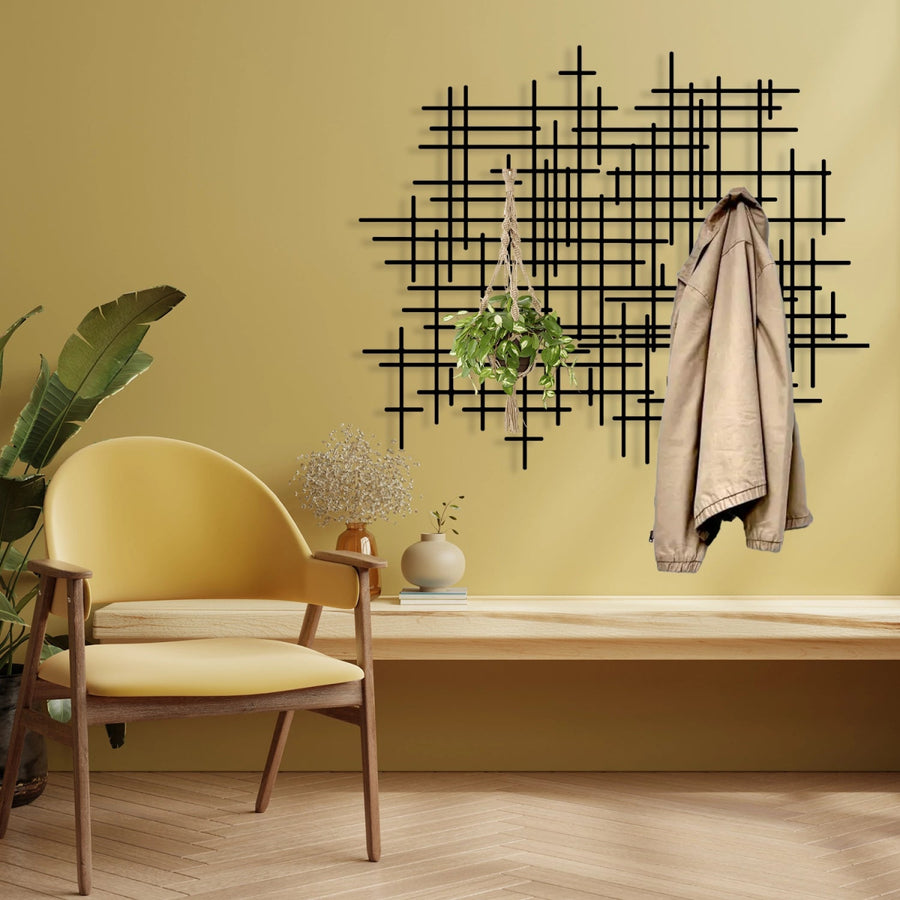 Modern Abstract Coat Rack - BrossHome Metal Wall Art