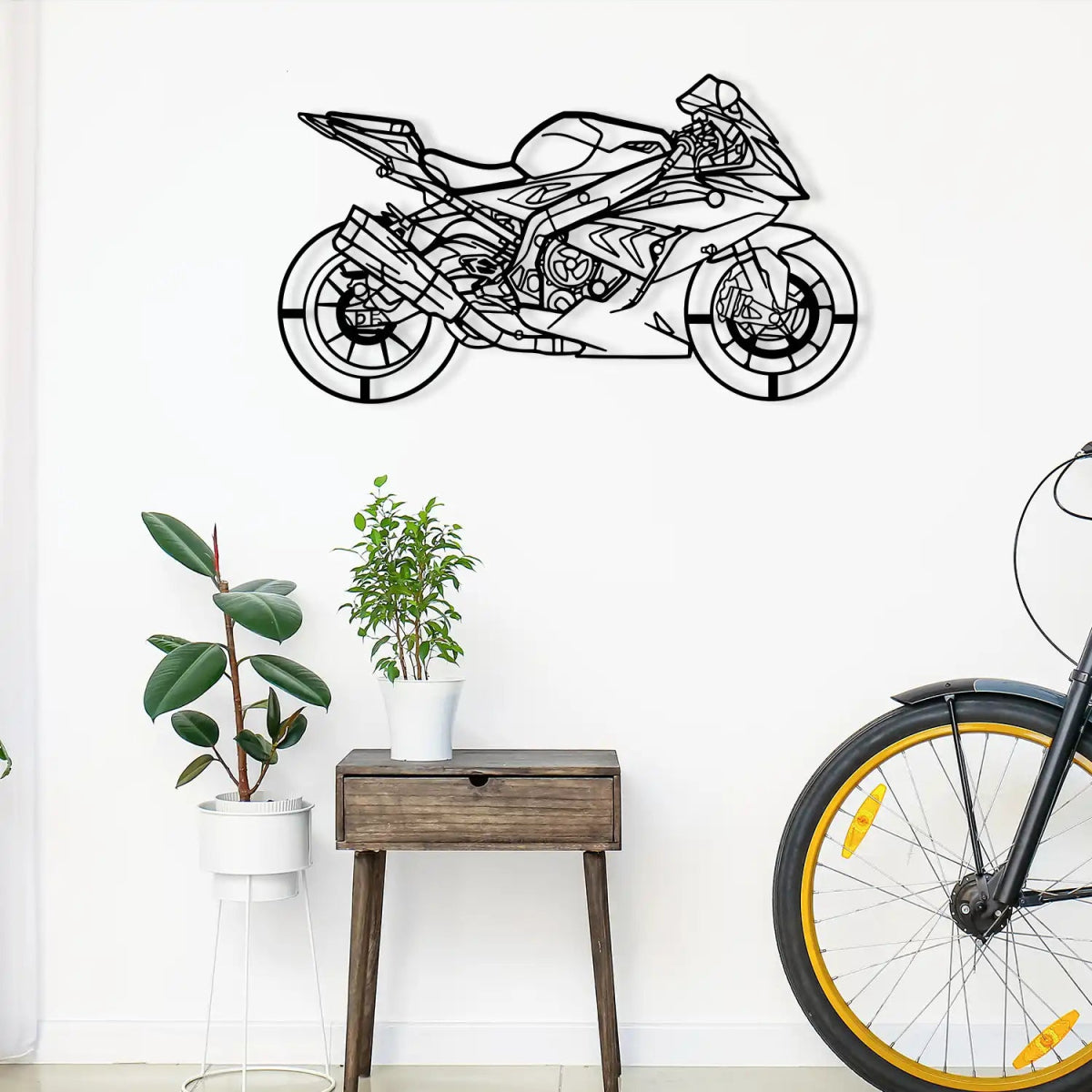 Modern Superbike Motorcycle Metal Wall Ornament - BrossHome Metal Wall Art