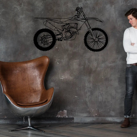 Motocross Motorcycle Silhouette Metal Wall Art - BrossHome Metal Wall Art