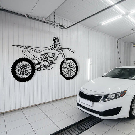 Motocross Motorcycle Silhouette Metal Wall Art - BrossHome Metal Wall Art
