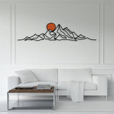 Mountain and Gold Sun Metal Wall Art - BrossHome Metal Wall Art