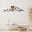 Mountain and Gold Sun Metal Wall Art - BrossHome Metal Wall Art