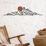 Mountain and Gold Sun Metal Wall Art - BrossHome Metal Wall Art