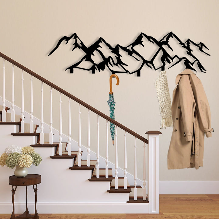 Mountain Range Metal Wall Hook - BrossHome Metal Wall Art