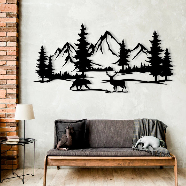 Mountain Serenity Metal Wall Decor - BrossHome Metal Wall Art