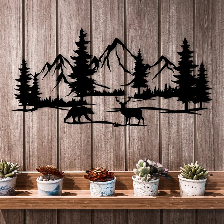 Mountain Serenity Metal Wall Decor - BrossHome Metal Wall Art