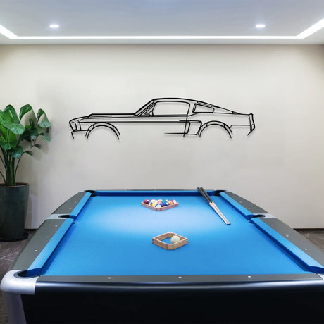 Mustang Car Silhouette Metal Wall Art - BrossHome Metal Wall Art