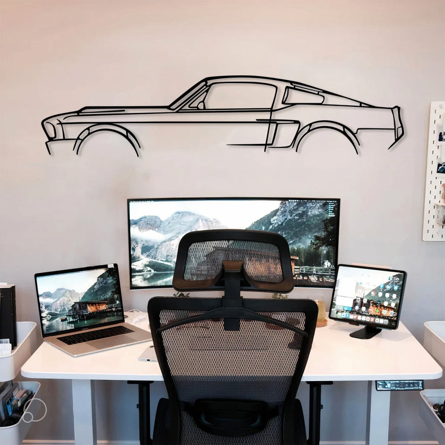 Mustang Car Silhouette Metal Wall Art - BrossHome Metal Wall Art