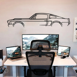 Mustang Car Silhouette Metal Wall Art