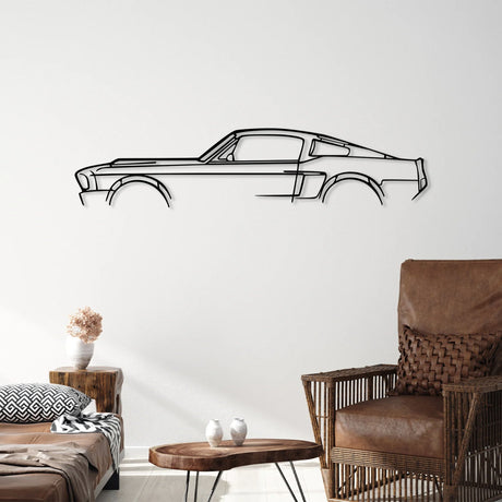 Mustang Car Silhouette Metal Wall Art - BrossHome Metal Wall Art