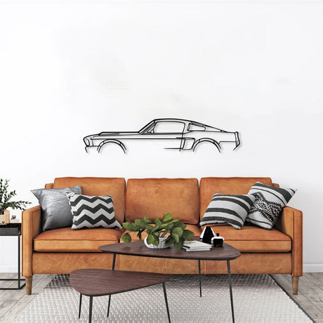 Mustang Car Silhouette Metal Wall Art - BrossHome Metal Wall Art