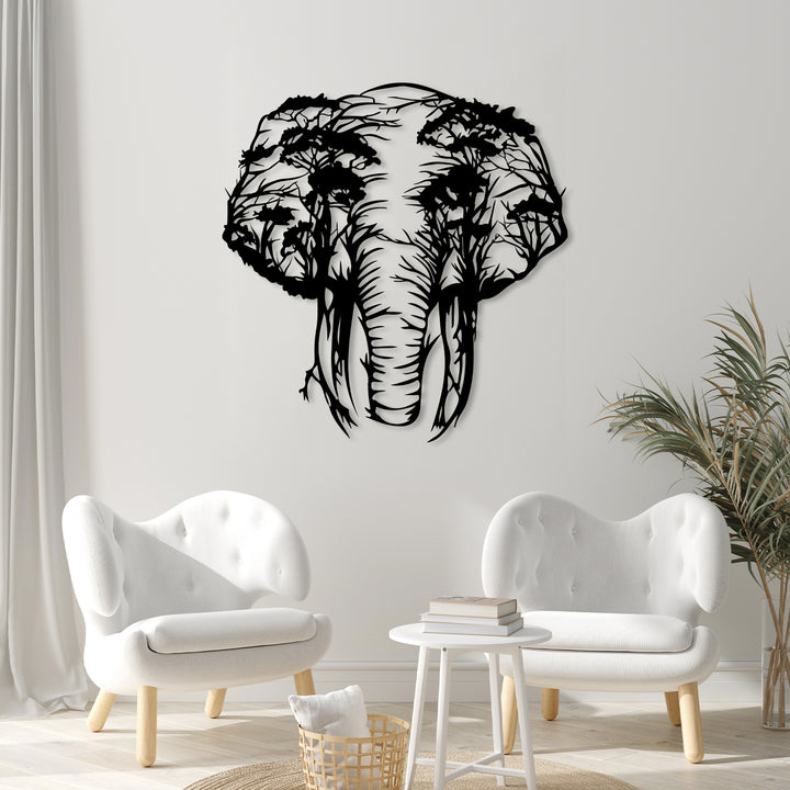 Elephant Tree Metal Wall Decor