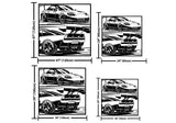 NSX Car Rear and Front View Silhouette Metal Wall Art - BrossHome Metal Wall Art