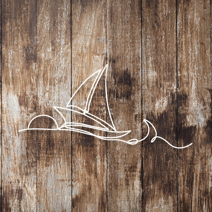 Ocean Waves & Sailboat Metal Wall Art - BrossHome Metal Wall Art
