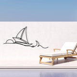 Ocean Waves & Sailboat Metal Wall Art - BrossHome Metal Wall Art