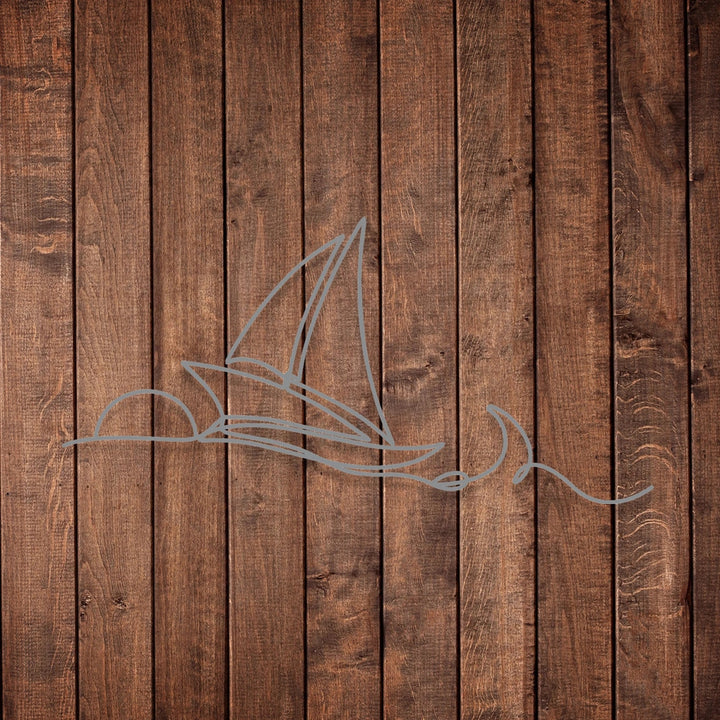 Ocean Waves & Sailboat Metal Wall Art - BrossHome Metal Wall Art
