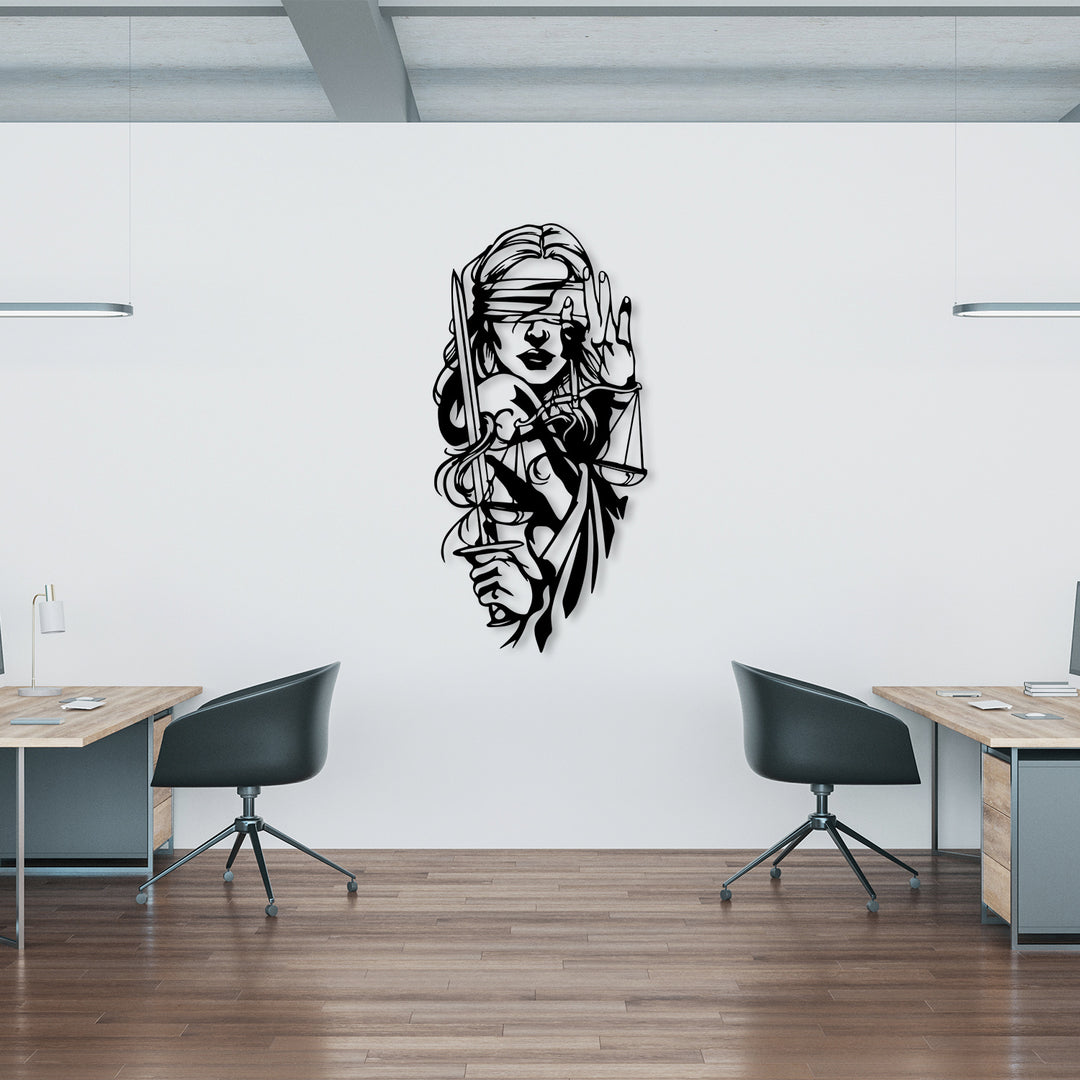 Lady of Justice Metal Wall Art