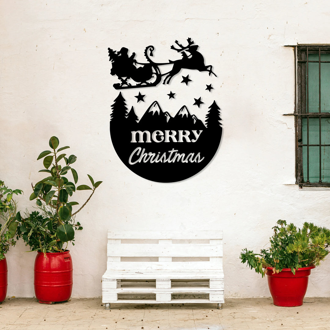 Metal Wall Decor Draft - Merry Christmas Livingroom Metal Wall Art