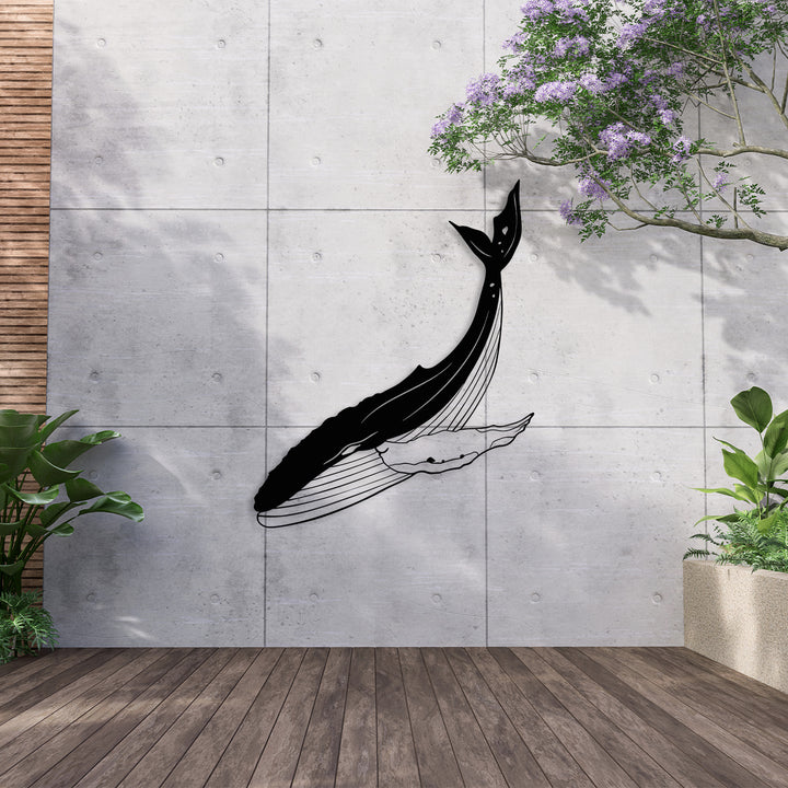 Metal Humpback Whale Wall Art