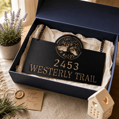 Personalized Address Ranch Sign - BrossHome Metal Wall Art