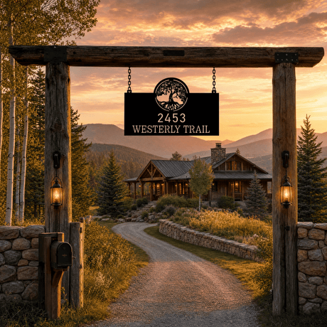Personalized Address Ranch Sign - BrossHome Metal Wall Art