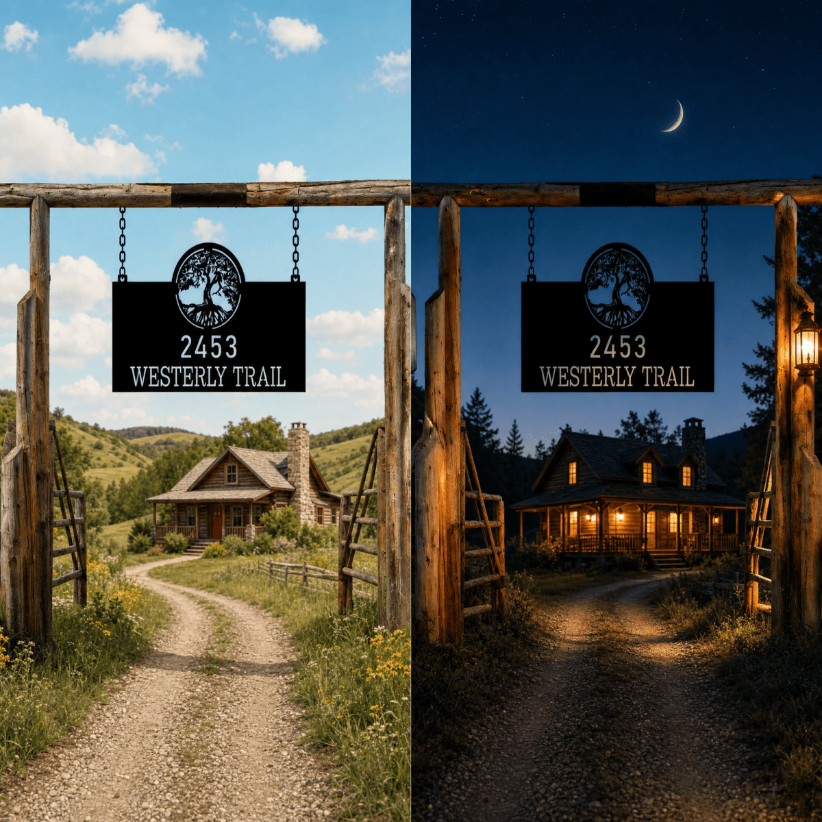 Personalized Address Ranch Sign - BrossHome Metal Wall Art