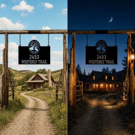 Personalized Address Ranch Sign - BrossHome Metal Wall Art