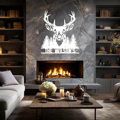 Personalized Deer Custom Metal Garden Sign Decor - BrossHome Metal Wall Art