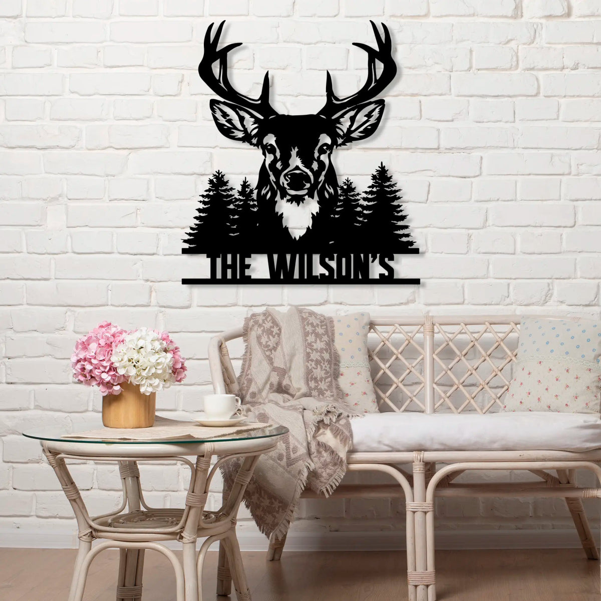 Personalized Deer Custom Metal Garden Sign Decor - BrossHome Metal Wall Art