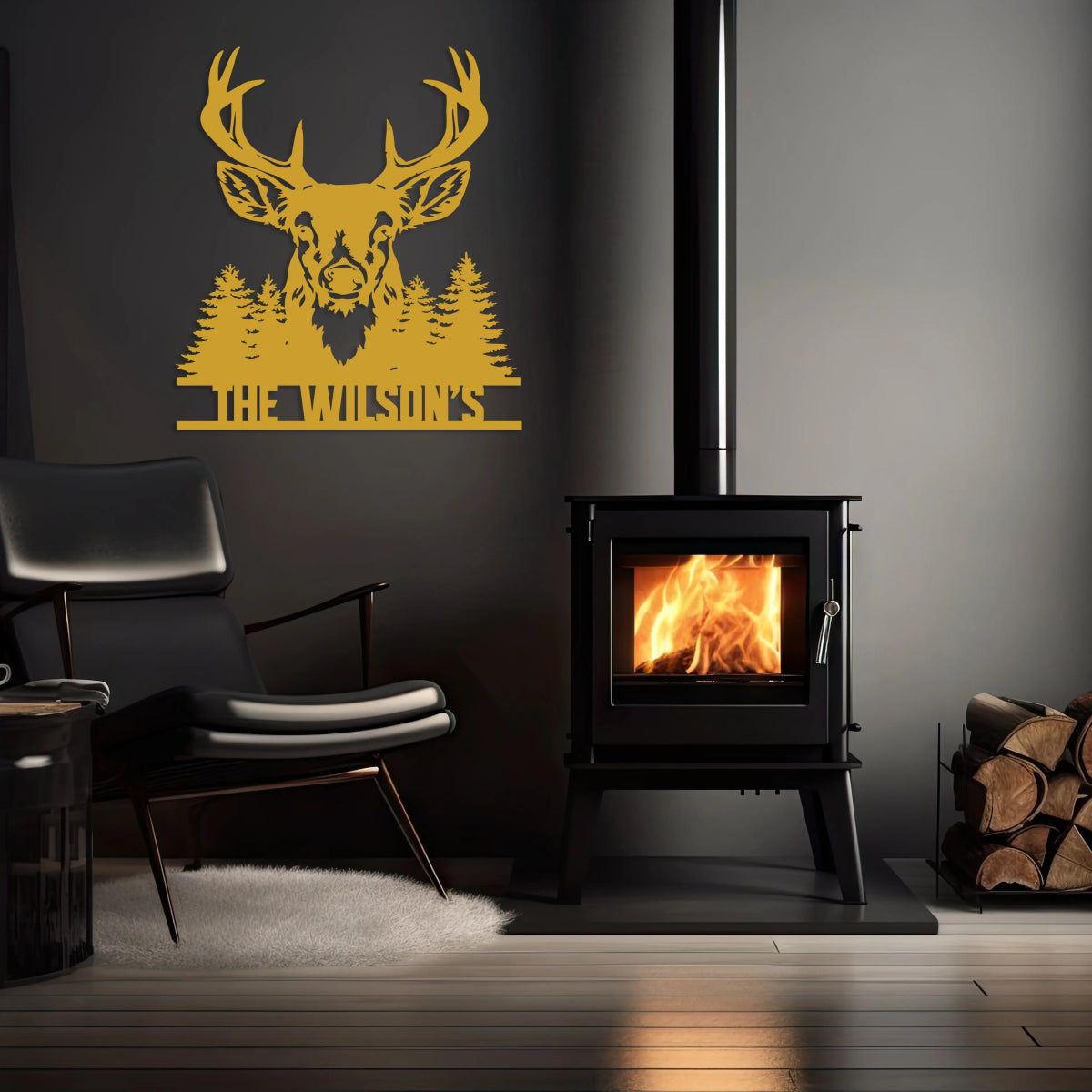 Personalized Deer Custom Metal Garden Sign Decor - BrossHome Metal Wall Art