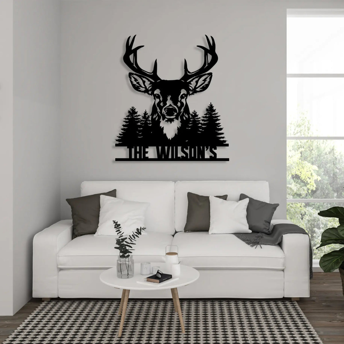 Personalized Deer Custom Metal Garden Sign Decor - BrossHome Metal Wall Art