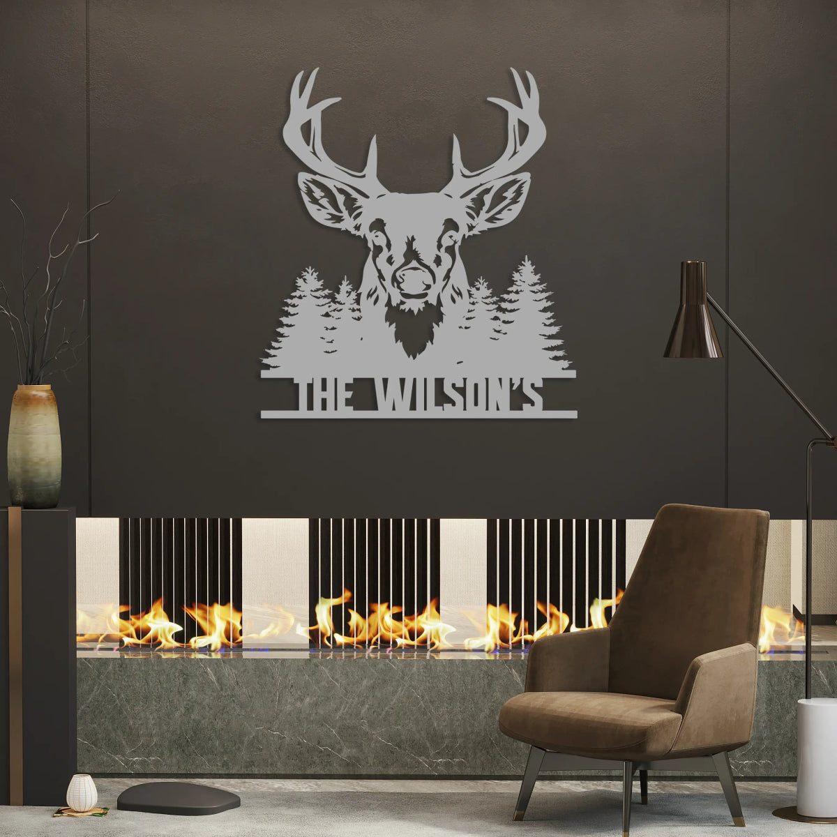 Personalized Deer Custom Metal Garden Sign Decor - BrossHome Metal Wall Art