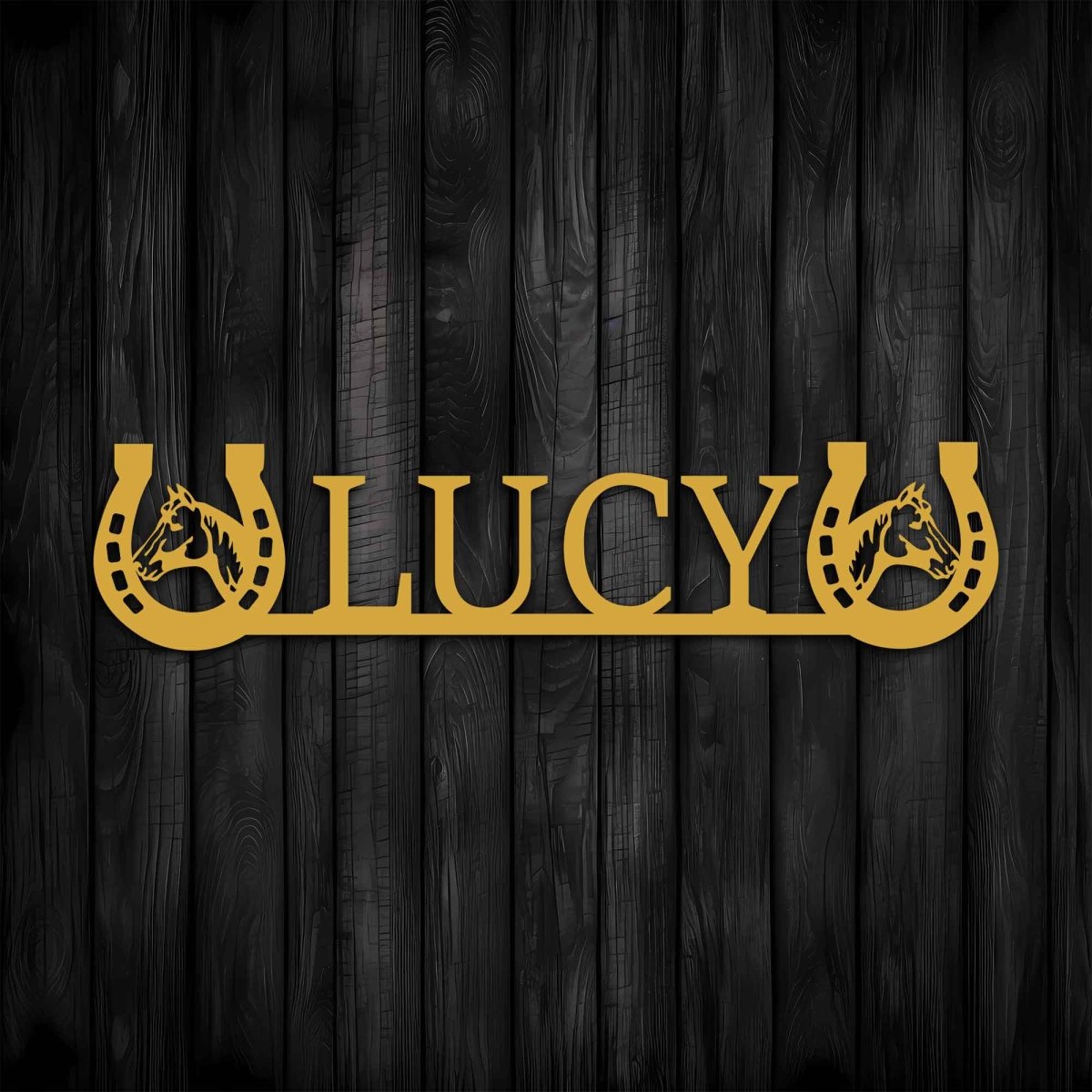 Personalized Horseshoe Metal Art with Horse Head - BrossHome Metal Wall Art