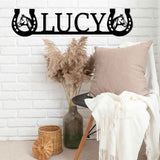 Personalized Horseshoe Metal Art with Horse Head - BrossHome Metal Wall Art