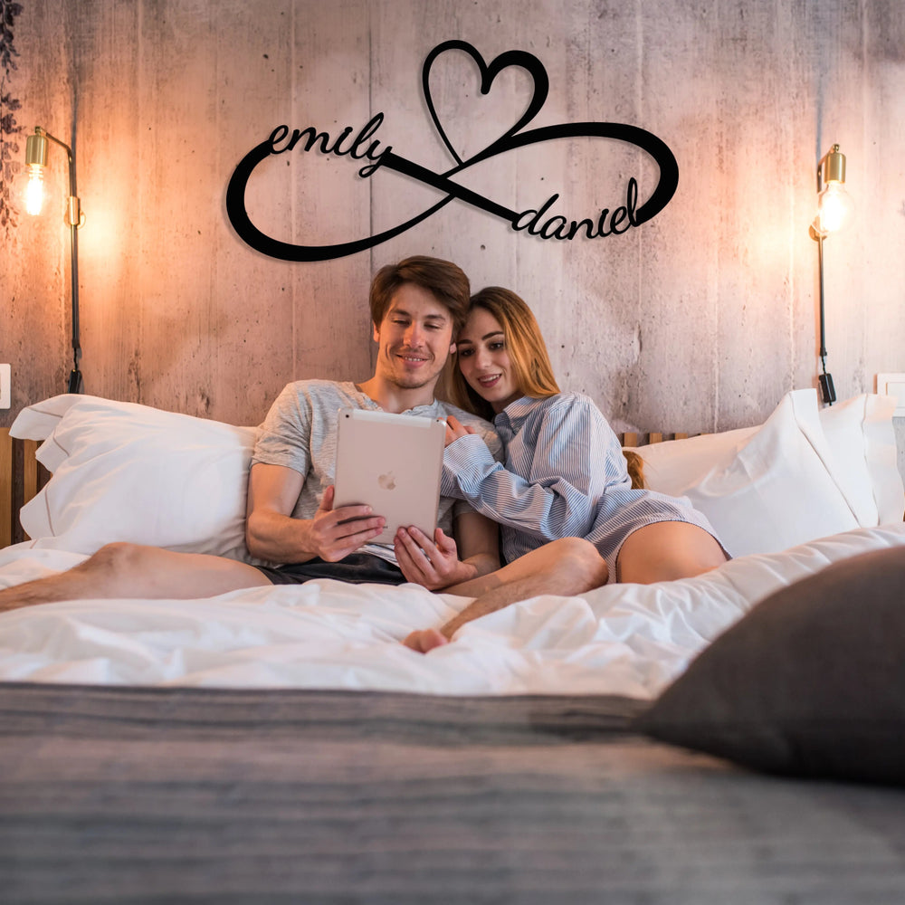 Personalized Infinity Metal Wall Art – Heart Design | Valentines Wall Art - BrossHome Metal Wall Art