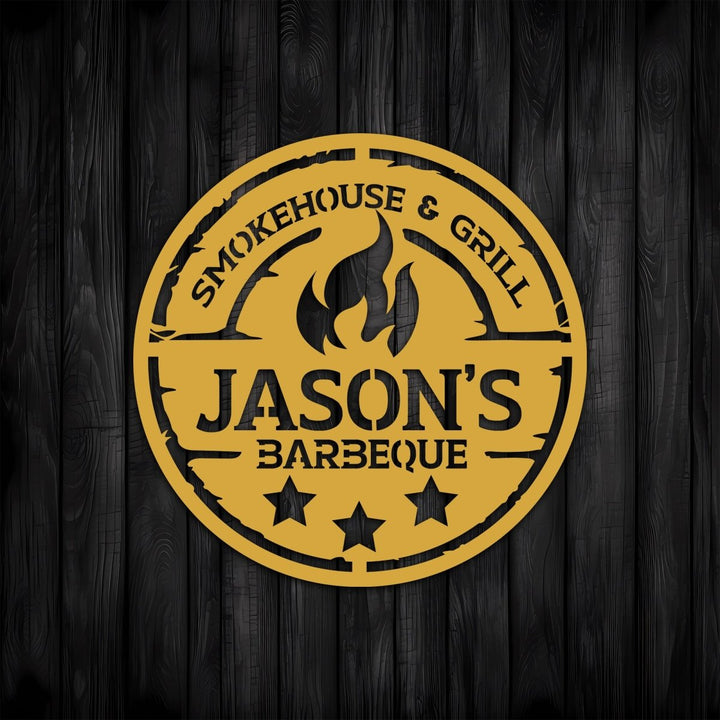 Personalized Metal BBQ (Barbeque) Sign - BrossHome Metal Wall Art
