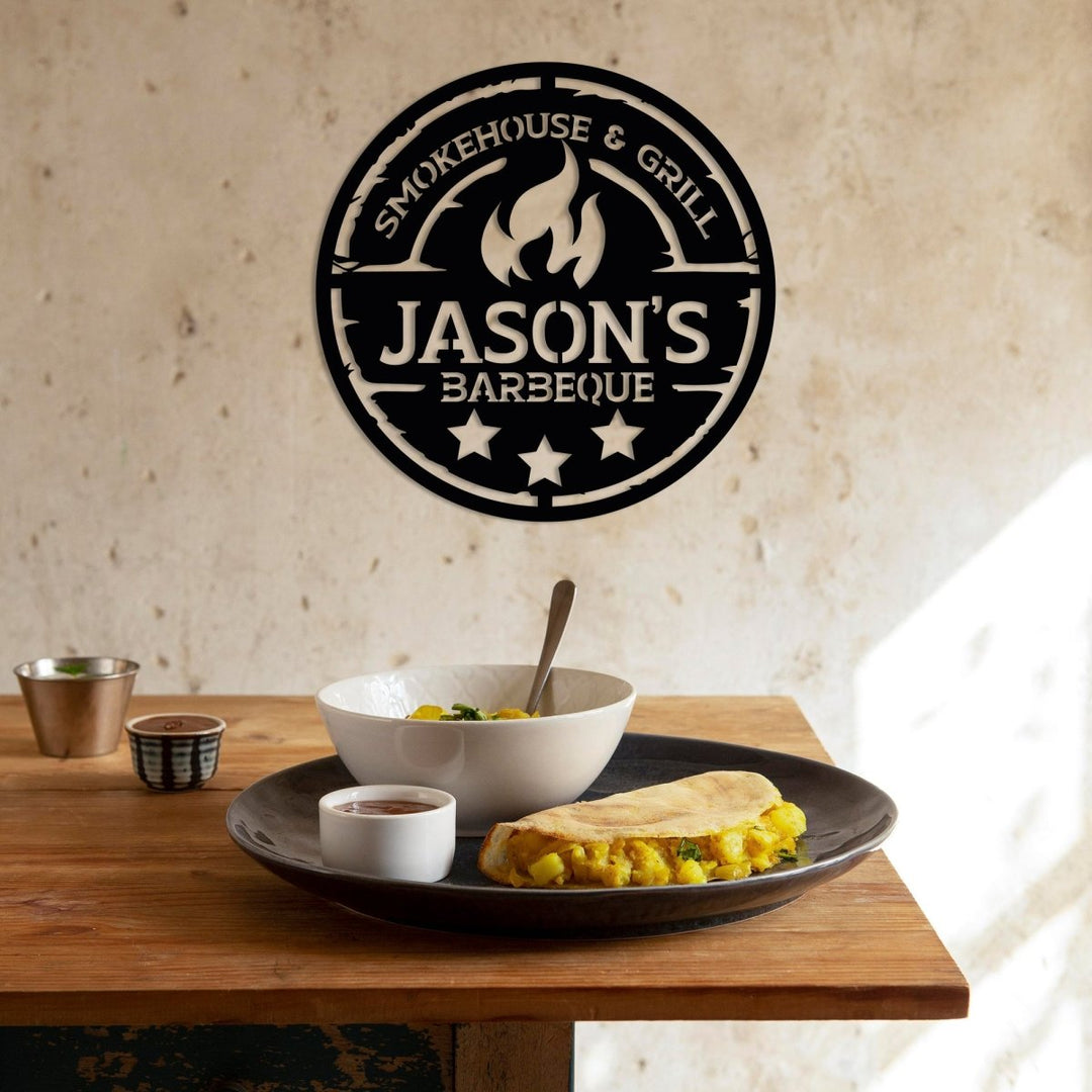 Personalized Metal BBQ (Barbeque) Sign - BrossHome Metal Wall Art