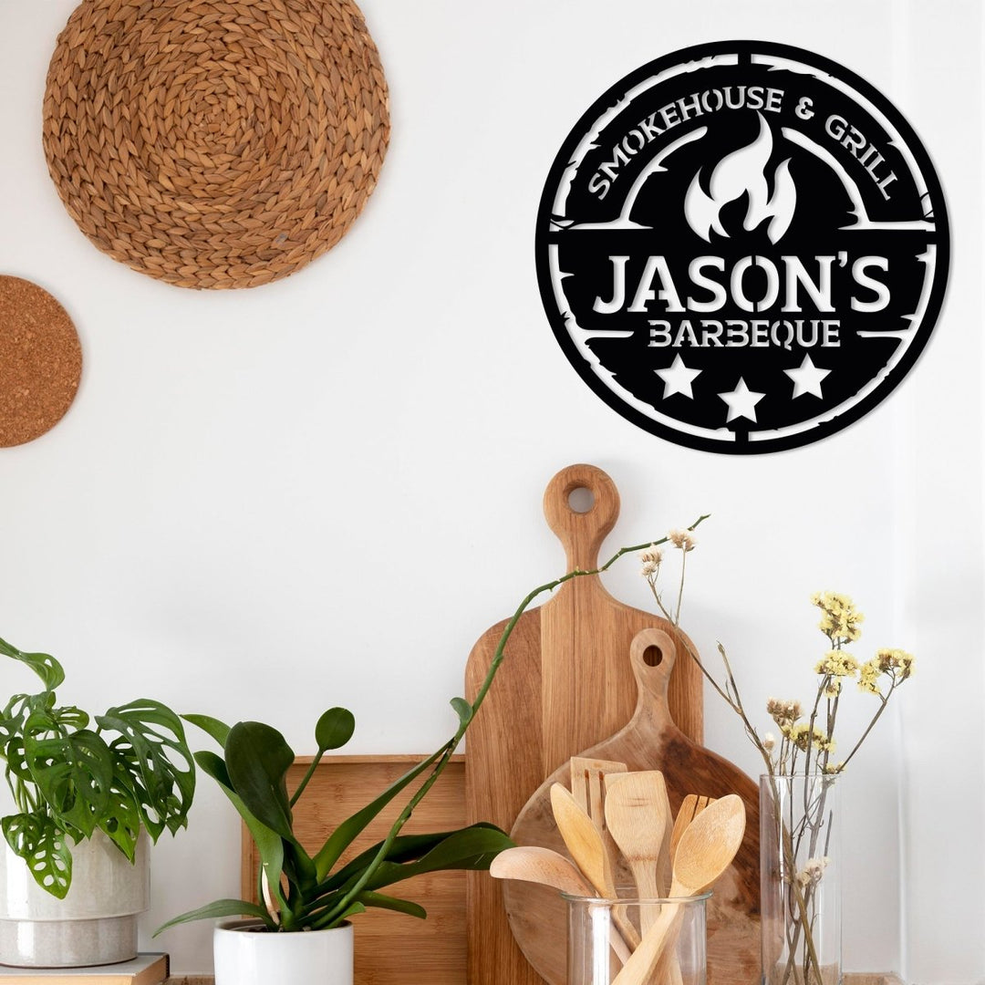 Personalized Metal BBQ (Barbeque) Sign - BrossHome Metal Wall Art