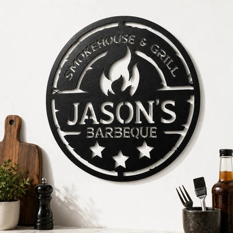 Personalized Metal BBQ (Barbeque) Sign - BrossHome Metal Wall Art