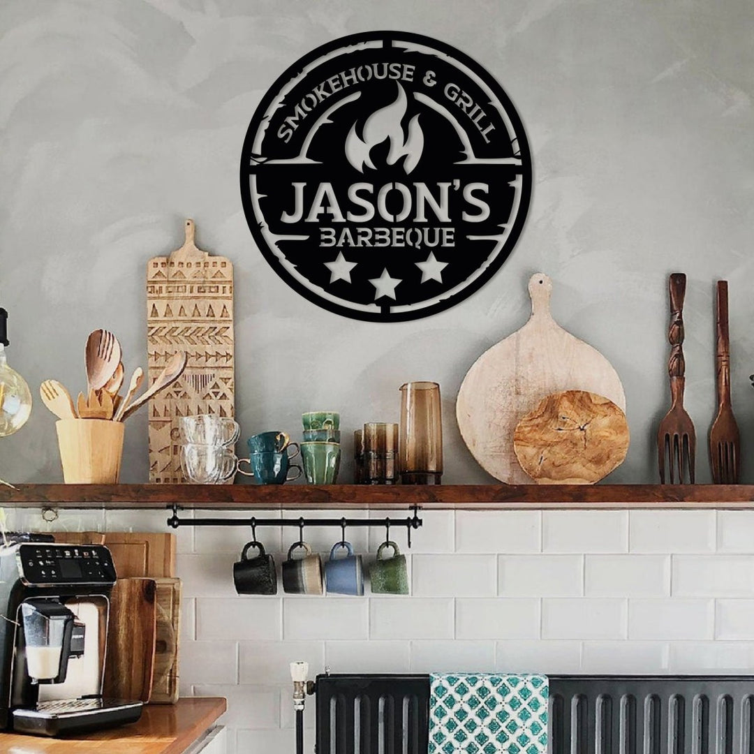 Personalized Metal BBQ (Barbeque) Sign - BrossHome Metal Wall Art