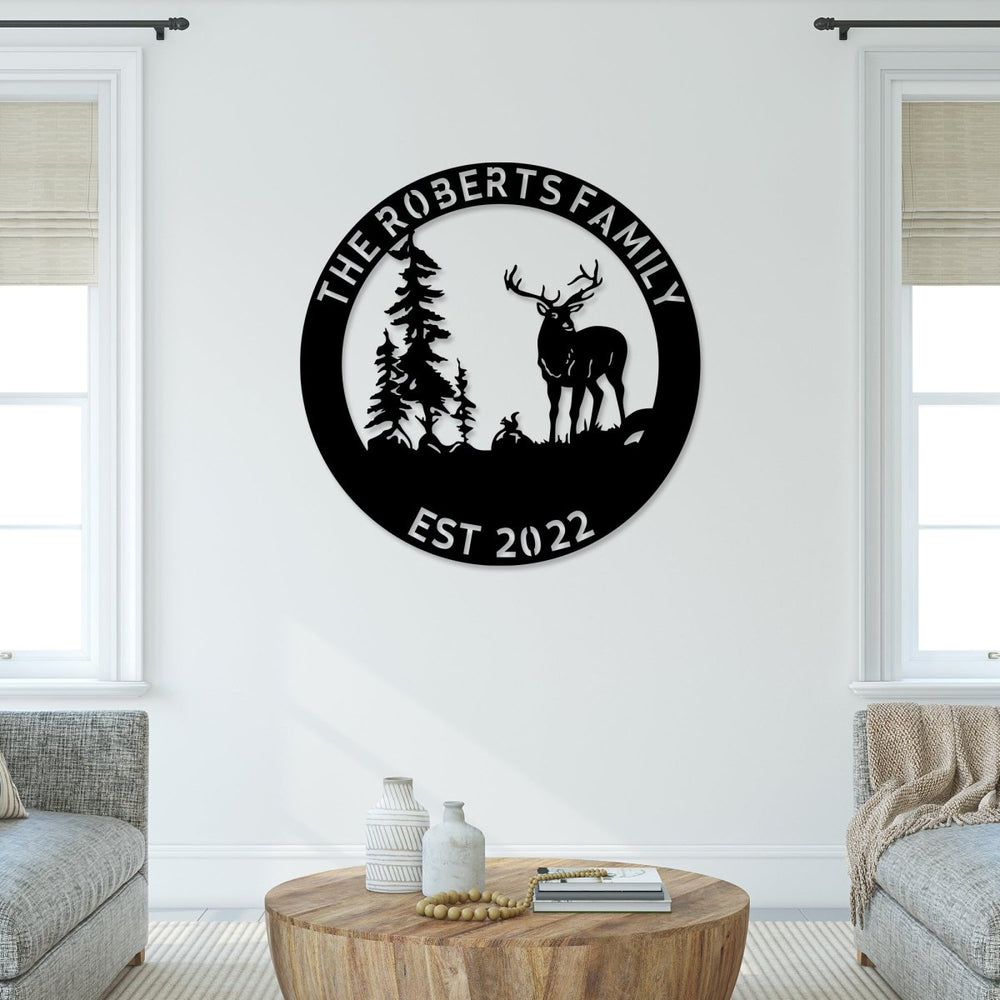 Personalized Metal Deer Wall Sign - BrossHome Metal Wall Art