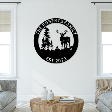 Personalized Metal Deer Wall Sign - BrossHome Metal Wall Art