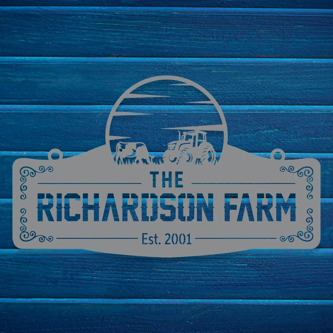 Personalized Metal Farm Sign for The Richardson Farm - BrossHome Metal Wall Art