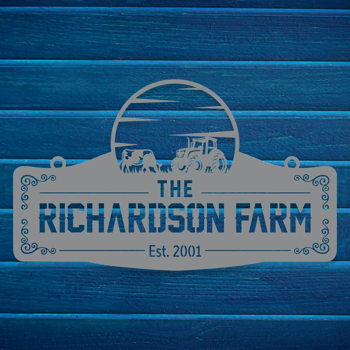Personalized Metal Farm Sign for The Richardson Farm - BrossHome Metal Wall Art